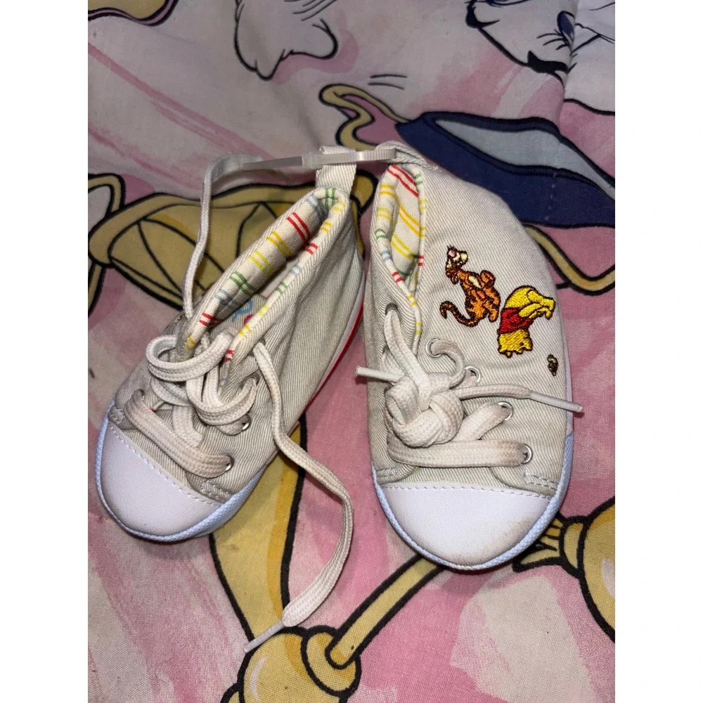 Disney Winnie the Pooh Tigger Infant Shoes Canvas Sneakers Soft Sole VINTAGE